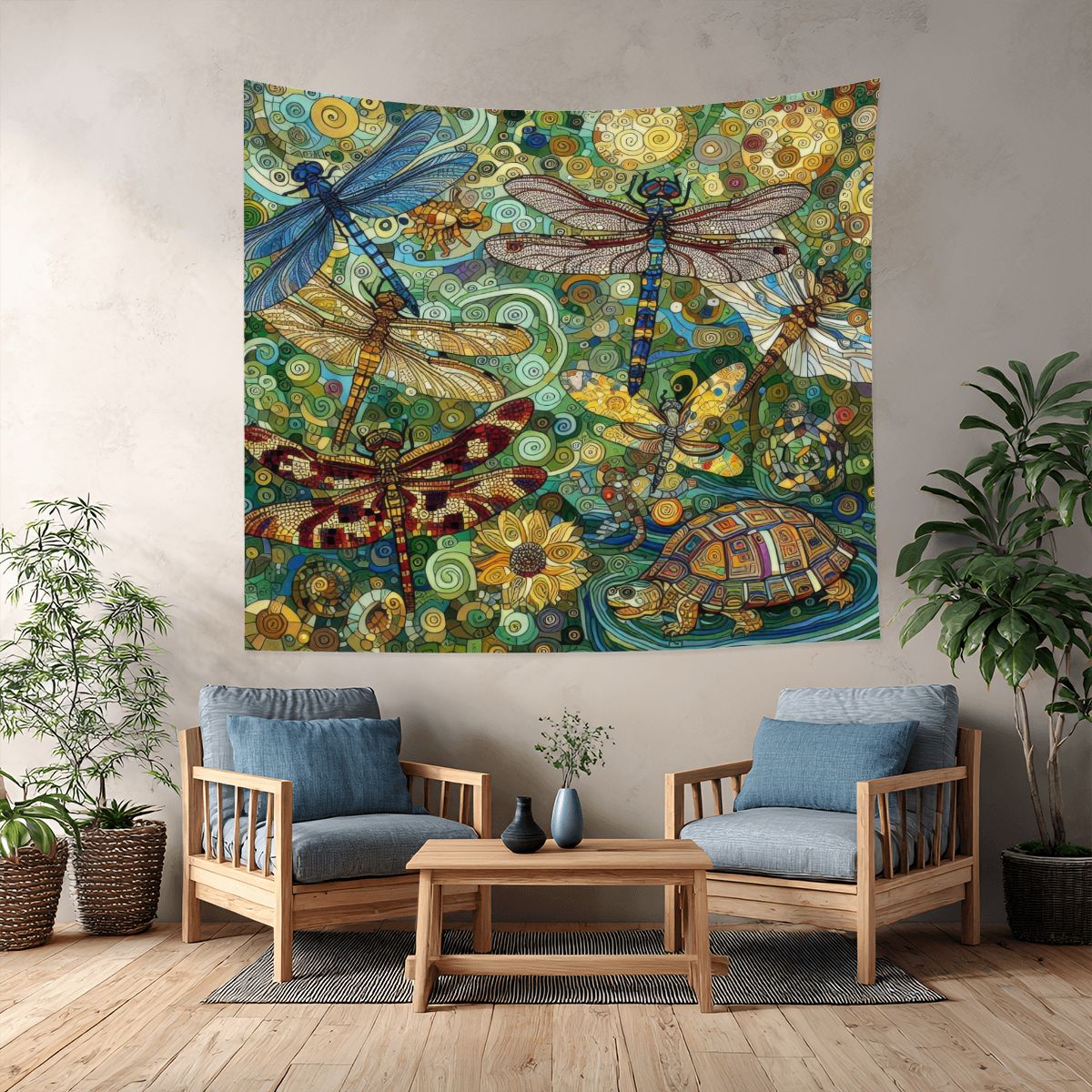 Dragonflies Lightweight Wall Tapestry (Fabric Wall Hanging - USA) - Gregg Acini Adoree Designs - Wall Coverings