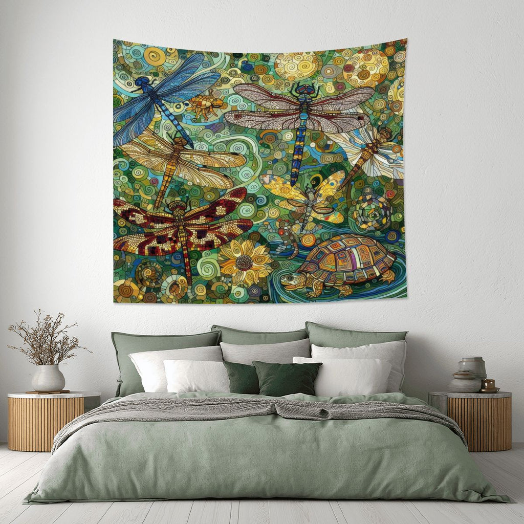 Dragonflies Lightweight Wall Tapestry (Fabric Wall Hanging - USA) - Gregg Acini Adoree Designs - Wall Coverings
