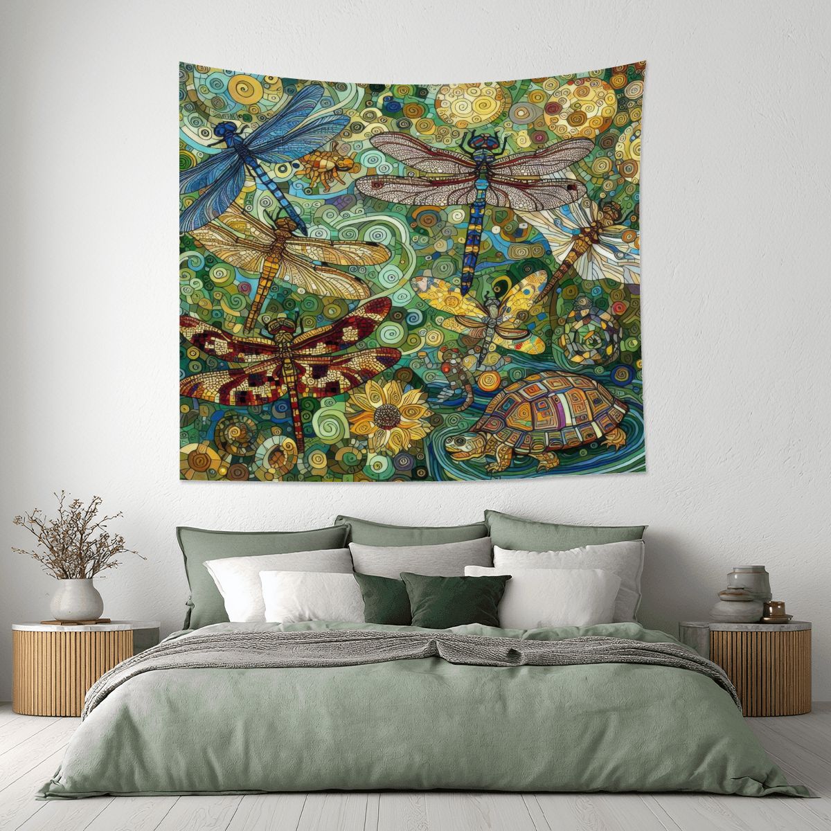 Dragonflies Lightweight Wall Tapestry (Fabric Wall Hanging - USA) - Gregg Acini Adoree Designs - Wall Coverings