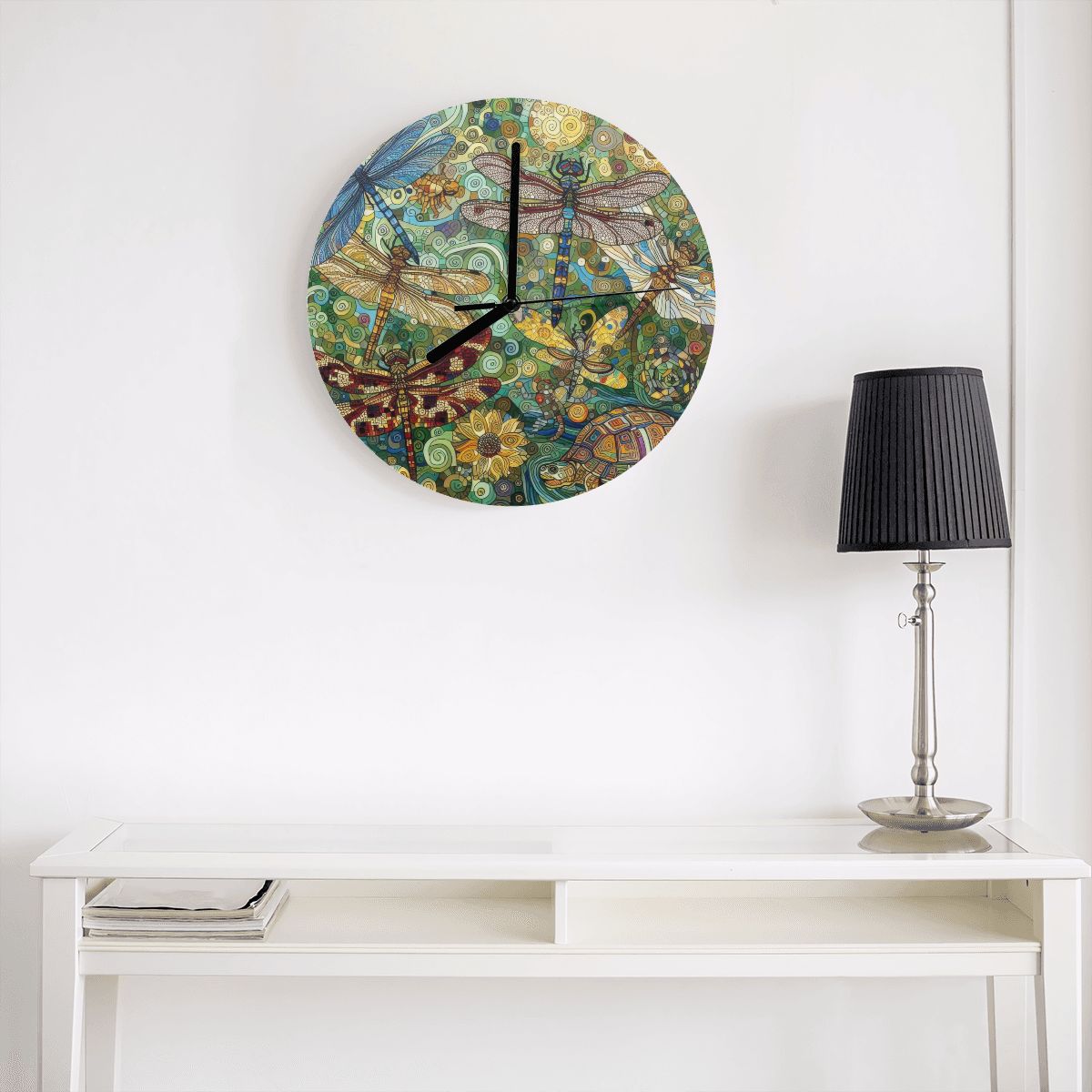 Dragonflies MDF Wall Clock (Made in USA) - Gregg Acini Adoree Designs - Wall Clock