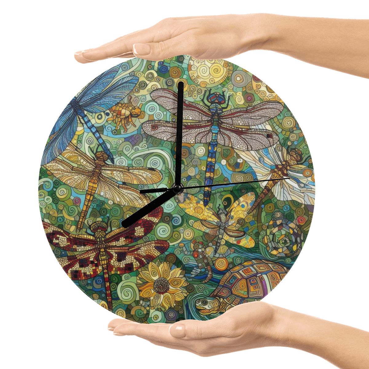 Dragonflies MDF Wall Clock (Made in USA) - Gregg Acini Adoree Designs - Wall Clock