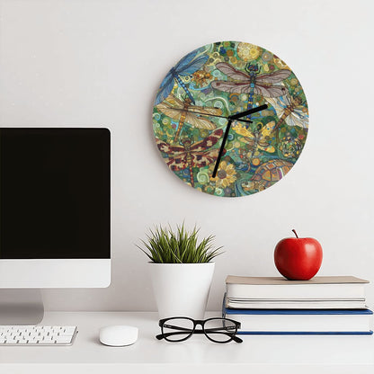 Dragonflies MDF Wall Clock (Made in USA) - Gregg Acini Adoree Designs - Wall Clock
