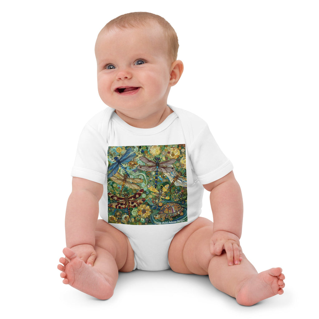 Dragonflies Organic cotton baby bodysuit - Gregg Acini Adoree Designs - Baby Bodysuit