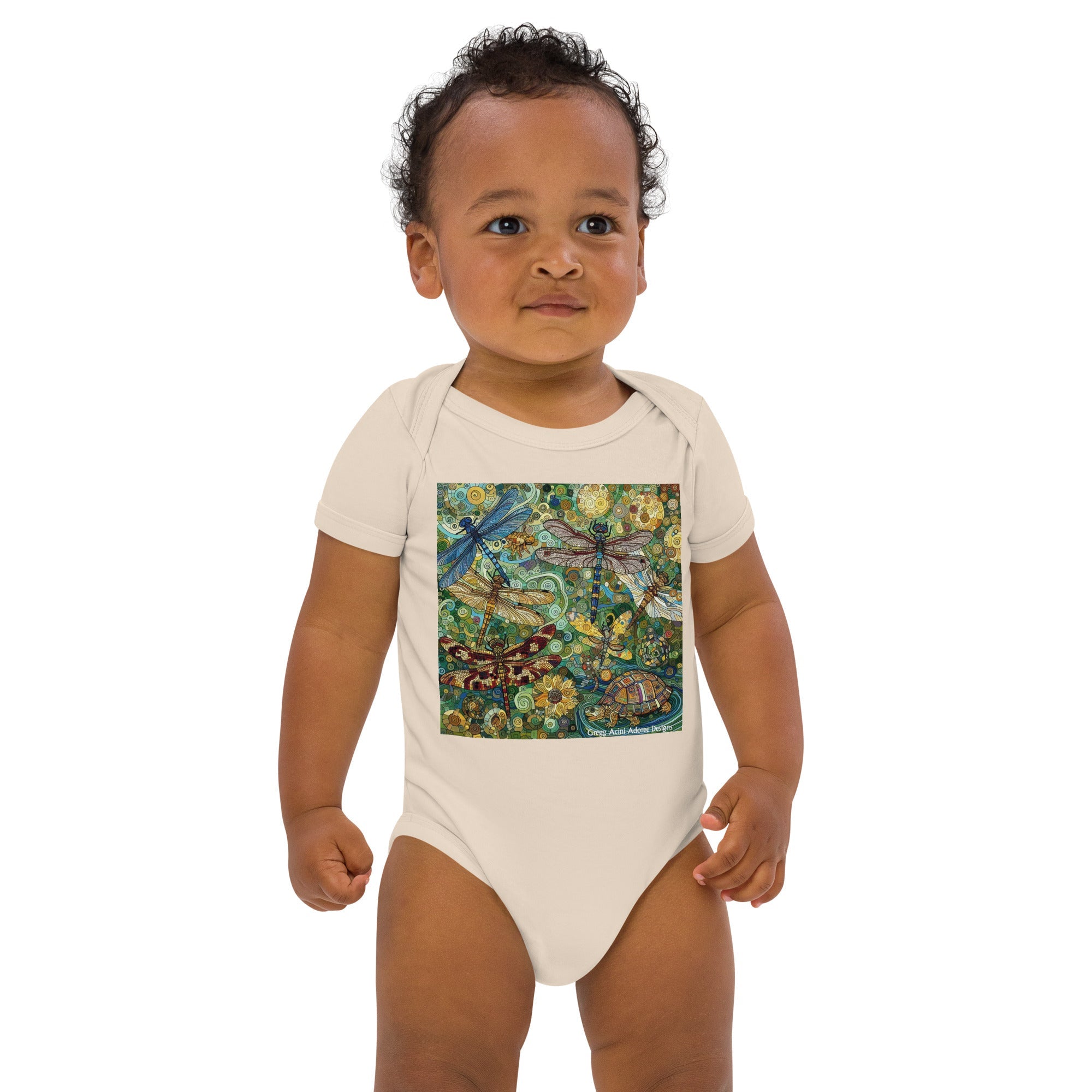 Dragonflies Organic cotton baby bodysuit - Gregg Acini Adoree Designs - Baby Bodysuit