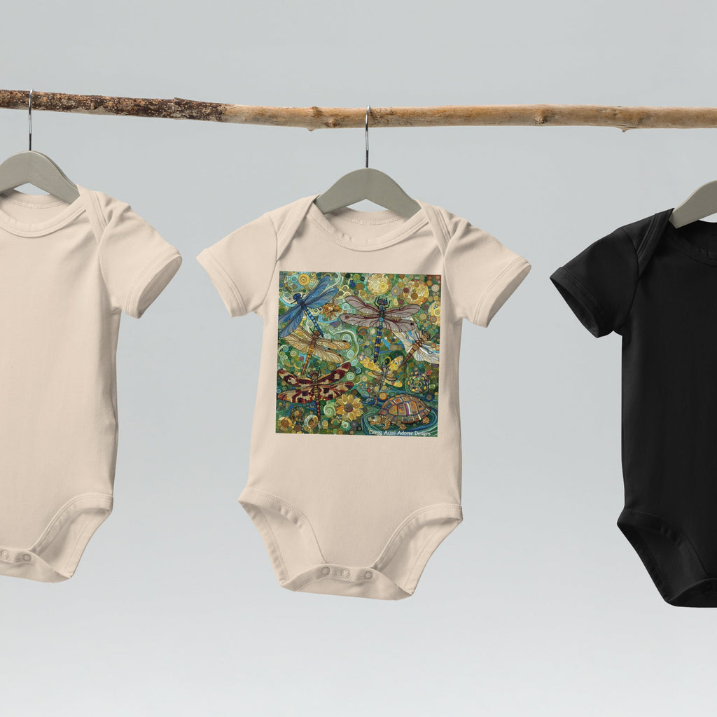 Dragonflies Organic cotton baby bodysuit - Gregg Acini Adoree Designs - Baby Bodysuit