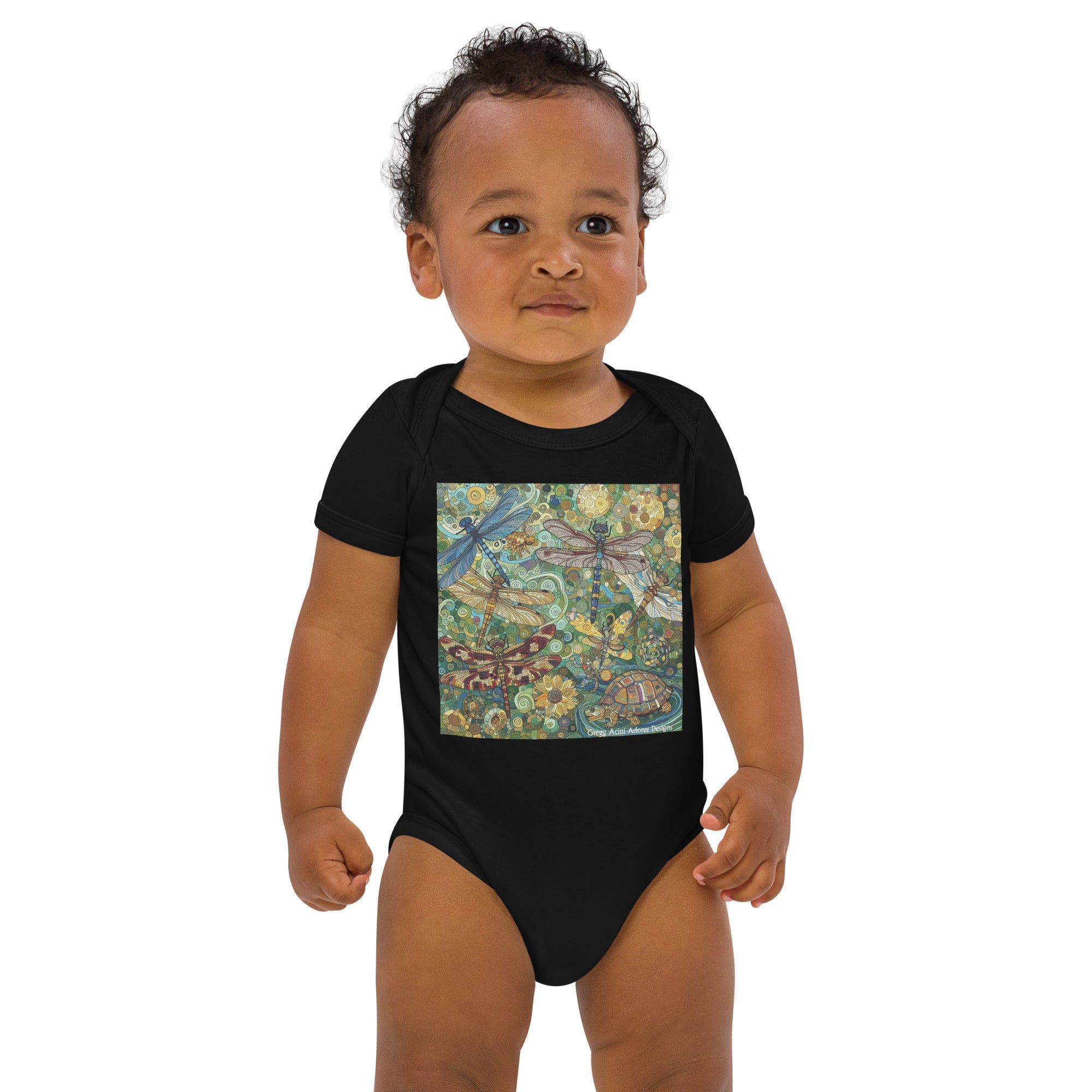 Dragonflies Organic cotton baby bodysuit - Gregg Acini Adoree Designs - Baby Bodysuit