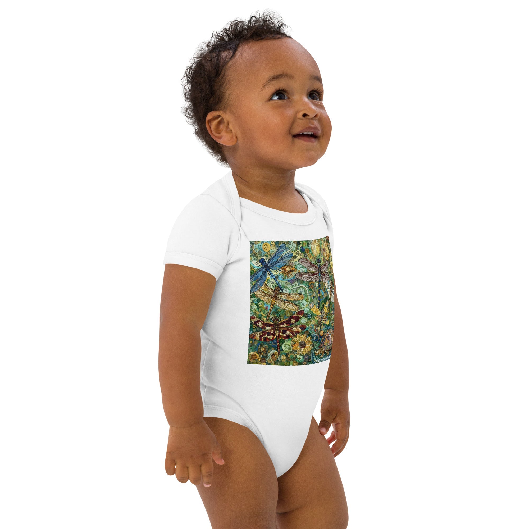 Dragonflies Organic cotton baby bodysuit - Gregg Acini Adoree Designs - Baby Bodysuit