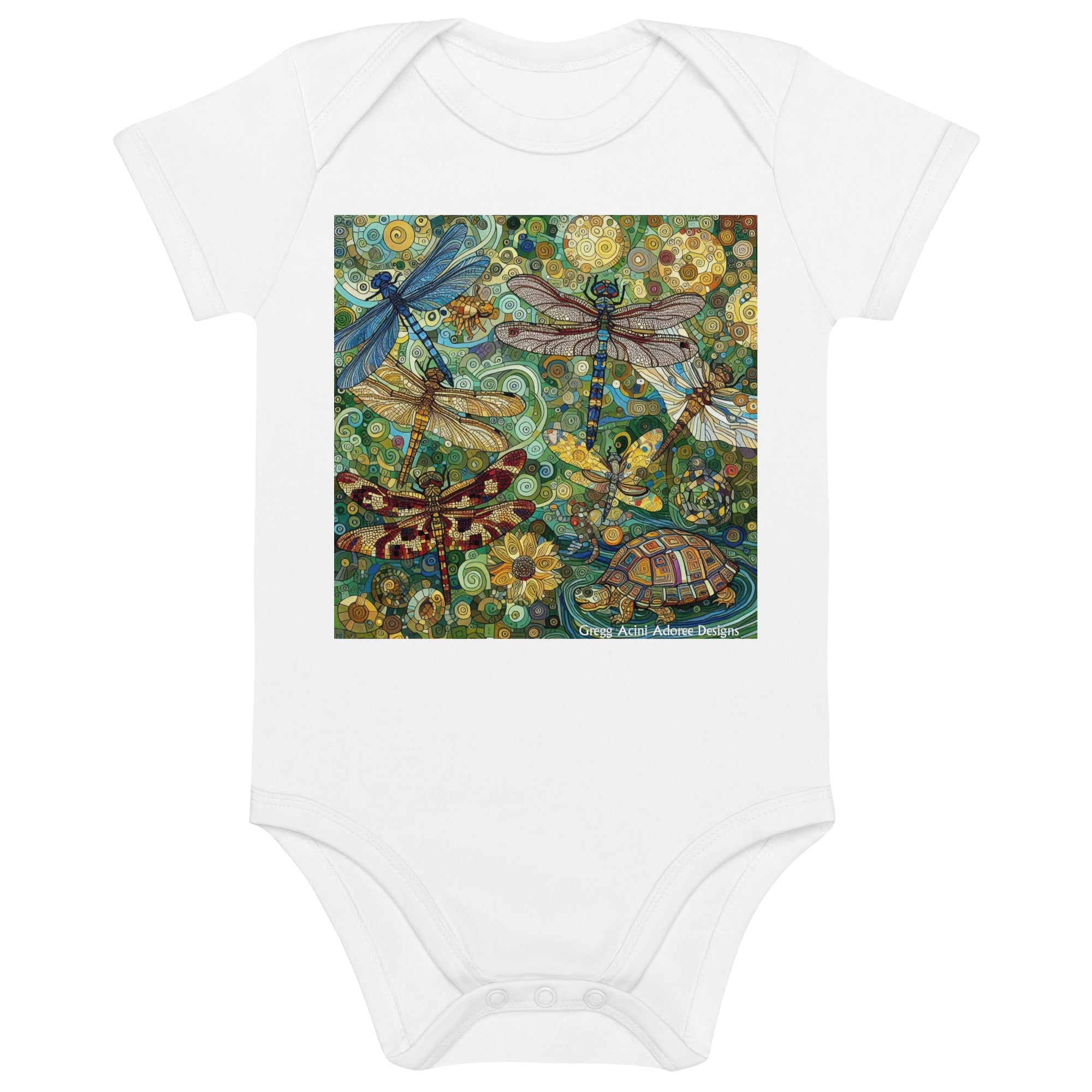 Dragonflies Organic cotton baby bodysuit - Gregg Acini Adoree Designs - Baby Bodysuit