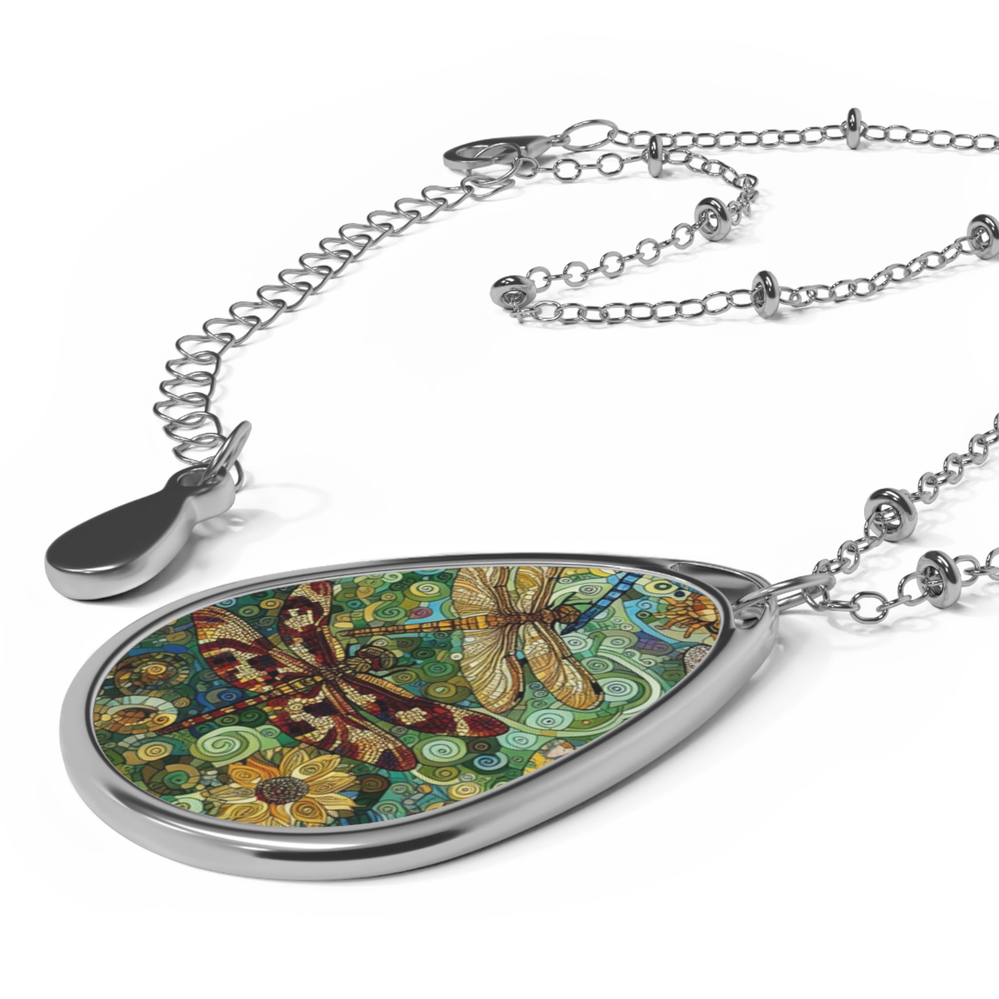 Dragonflies Oval Necklace - Gregg Acini Adoree Designs - Necklace