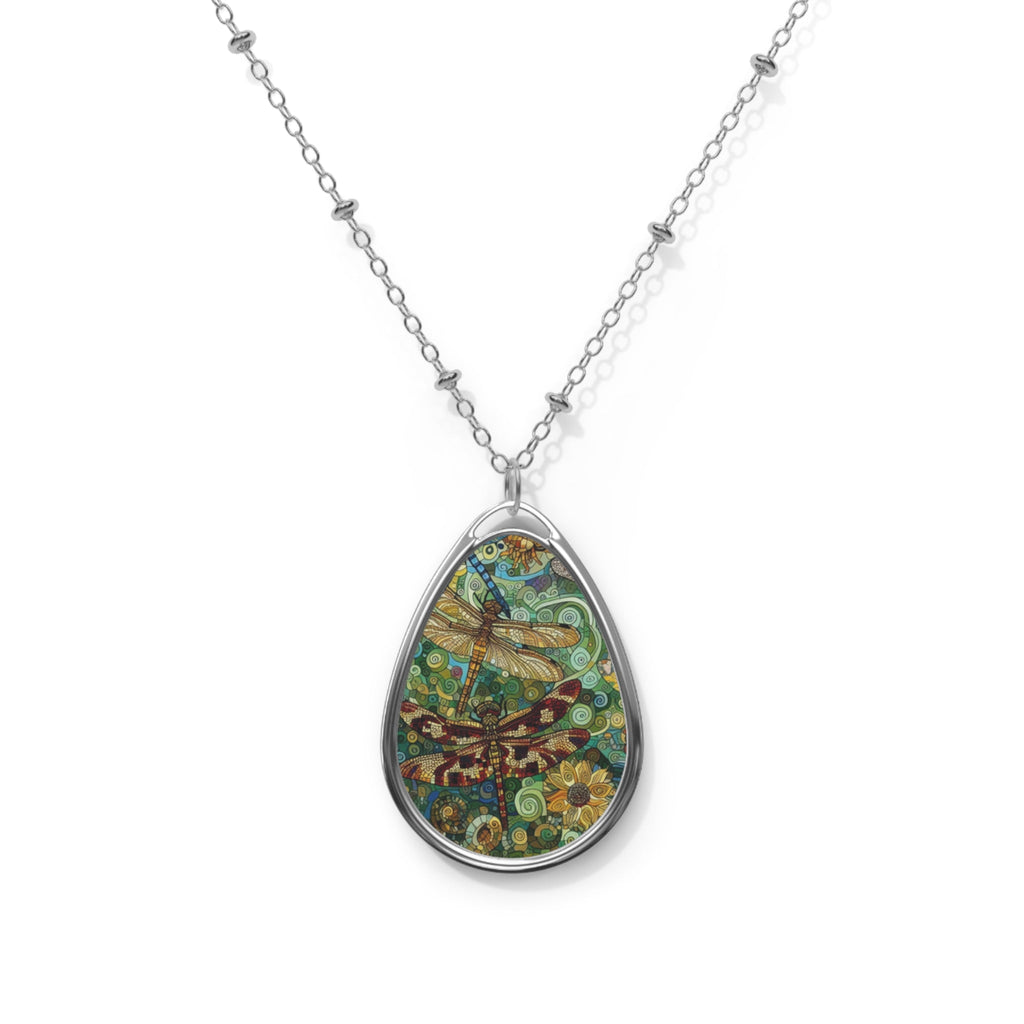 Dragonflies Oval Necklace - Gregg Acini Adoree Designs - Necklace
