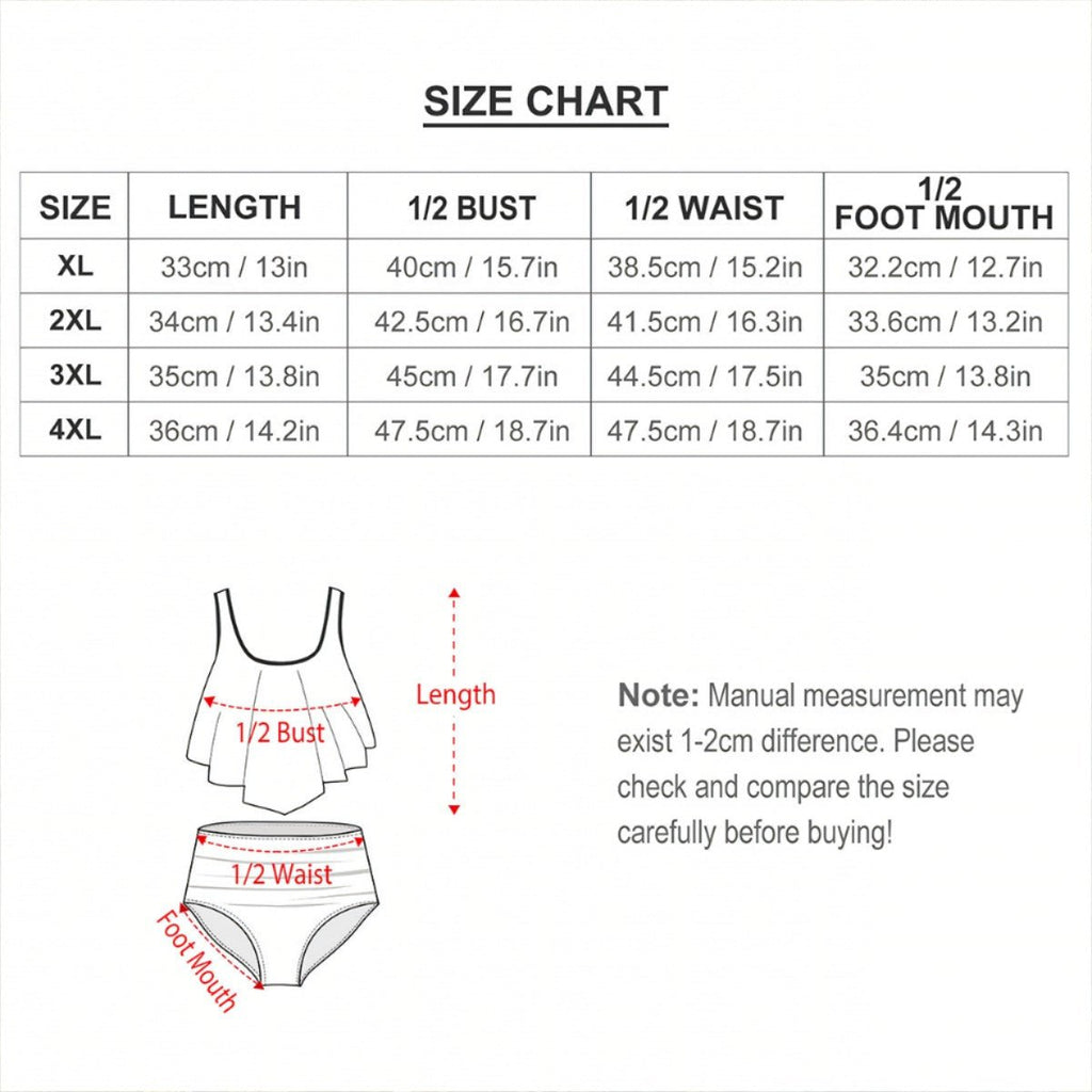 Dragonflies Plus Size Ruffle Two Piece Swimsuit - Gregg Acini Adoree Designs - Women's Swimwear