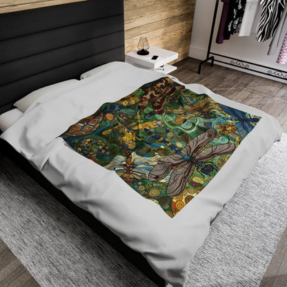 Dragonflies Plush Blanket by Gregg Acini Adoree Designs - Gregg Acini Adoree Designs - Blanket