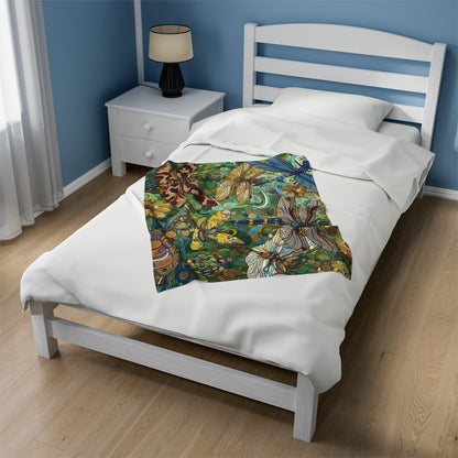 Dragonflies Plush Blanket by Gregg Acini Adoree Designs - Gregg Acini Adoree Designs - Blanket