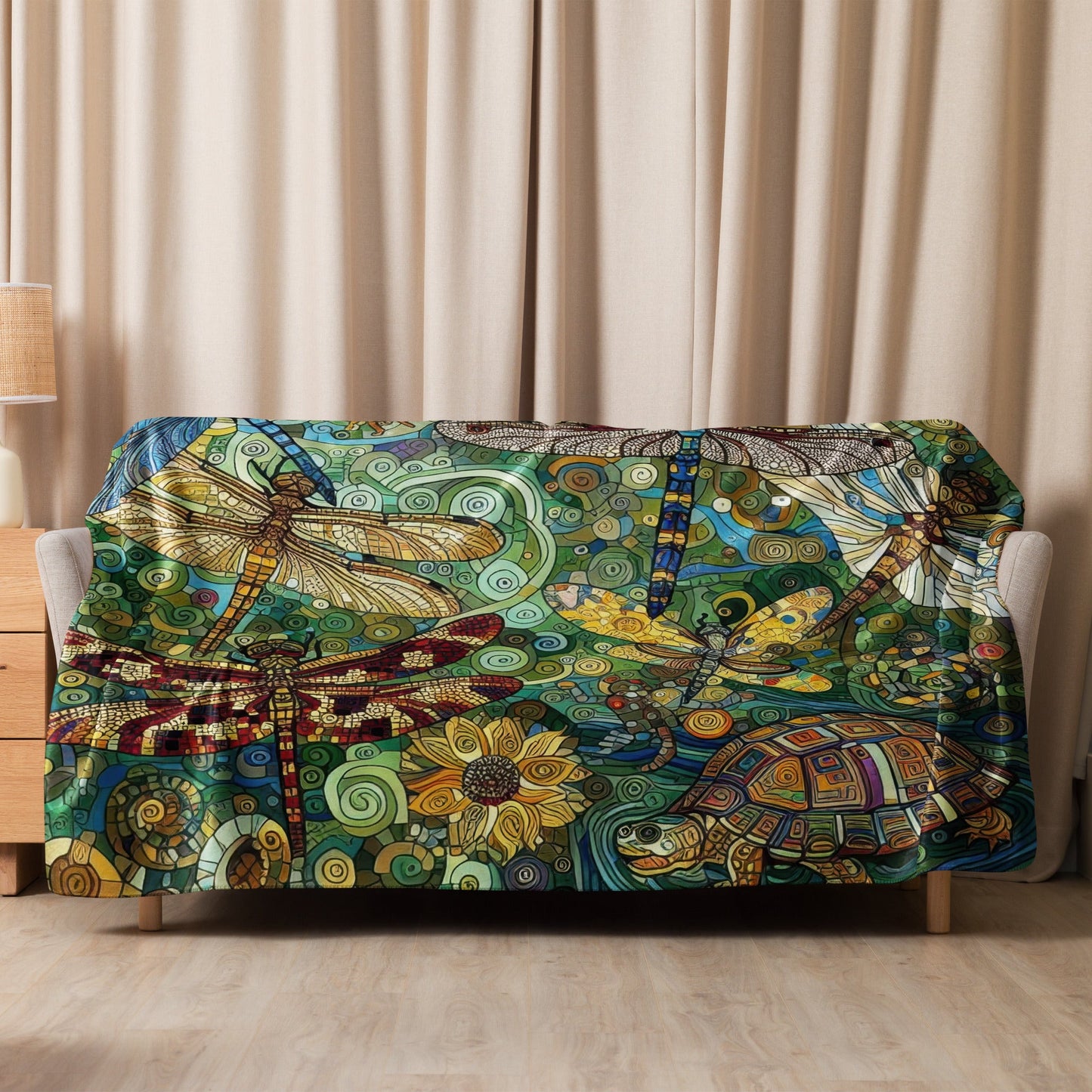 Dragonflies Sherpa blanket - Gregg Acini Adoree Designs -