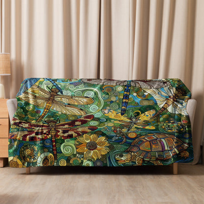 Dragonflies Sherpa blanket - Gregg Acini Adoree Designs -