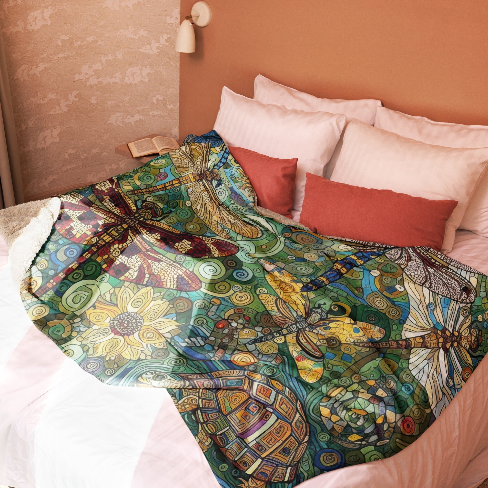 Dragonflies Sherpa blanket - Gregg Acini Adoree Designs -