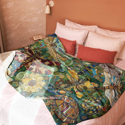 Dragonflies Sherpa blanket - Gregg Acini Adoree Designs -