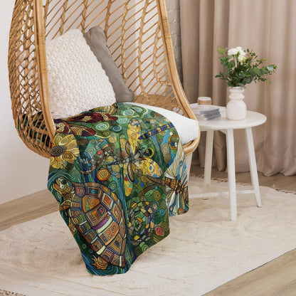 Dragonflies Sherpa blanket - Gregg Acini Adoree Designs -