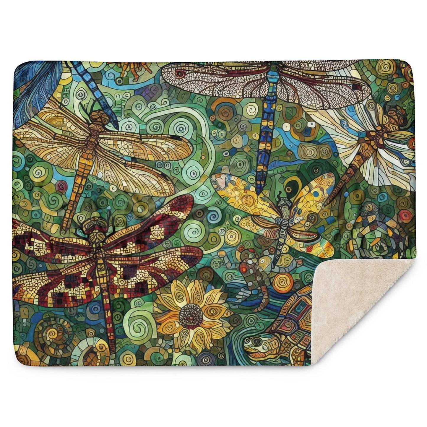 Dragonflies Sherpa blanket - Gregg Acini Adoree Designs -