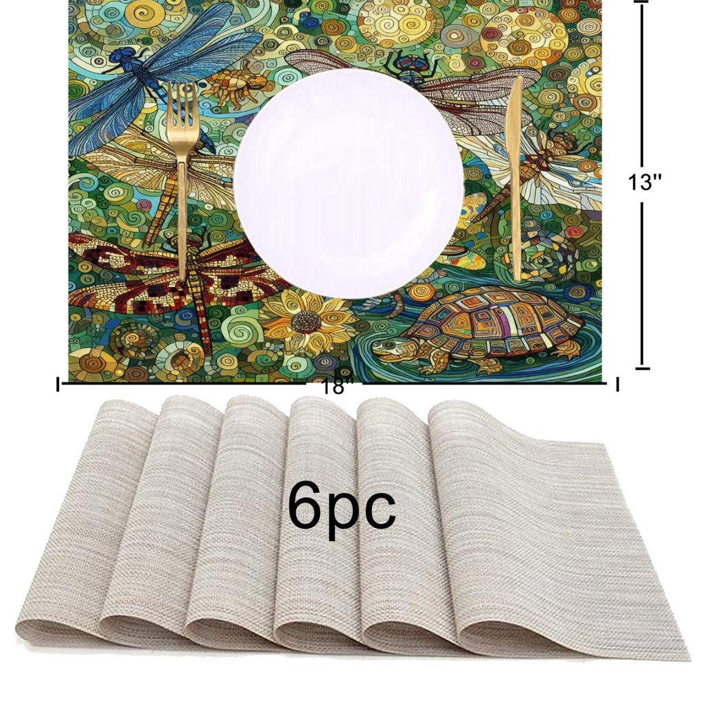 Dragonflies Table Runner Placemat Set 7 Pieces - Gregg Acini Adoree Designs - Home Accessories