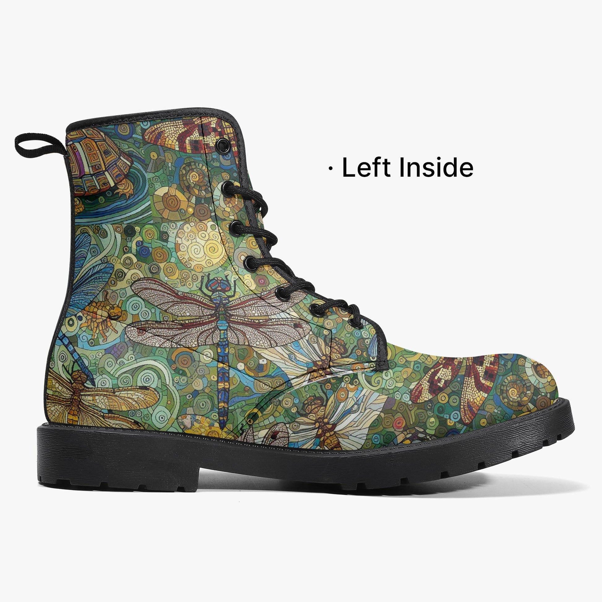 Dragonflies Trendy Leather Boots - Gregg Acini Adoree Designs - Boots