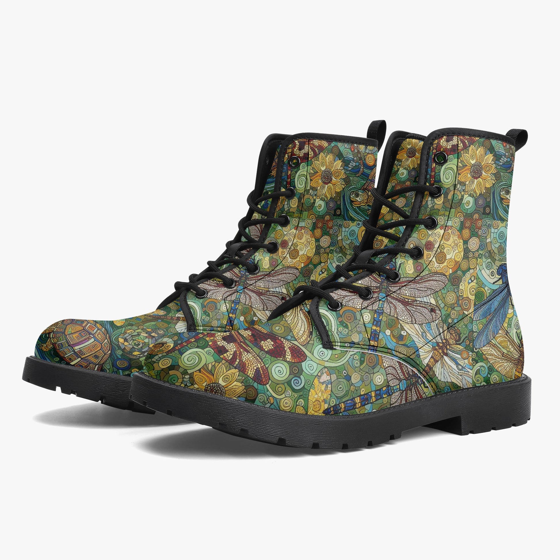 Dragonflies Trendy Leather Boots - Gregg Acini Adoree Designs - Boots