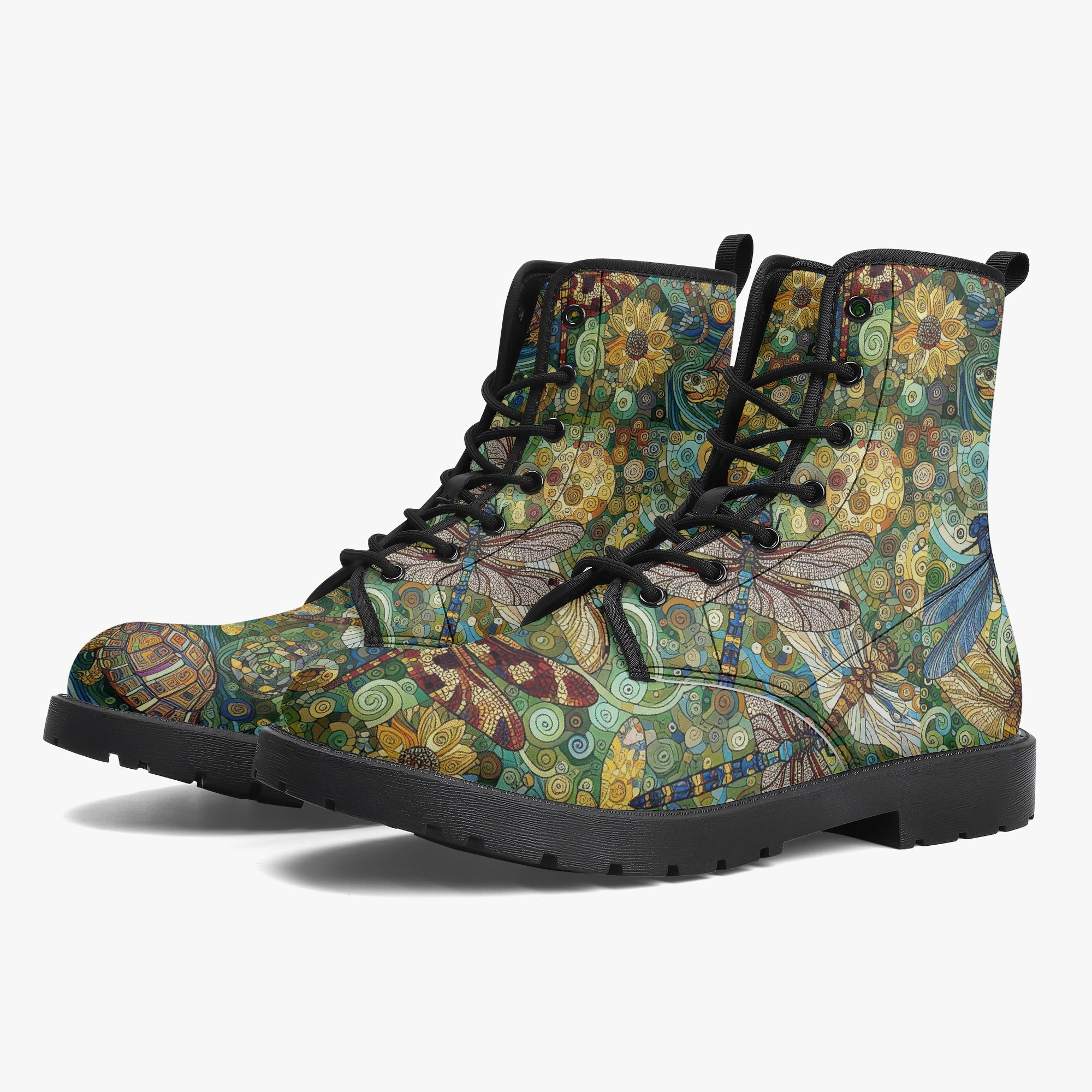 Dragonflies Trendy Leather Boots - Gregg Acini Adoree Designs - Boots