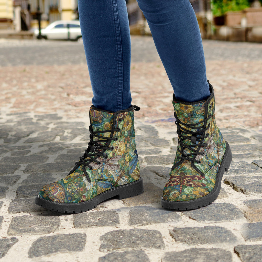 Dragonflies Trendy Leather Boots - Gregg Acini Adoree Designs - Boots