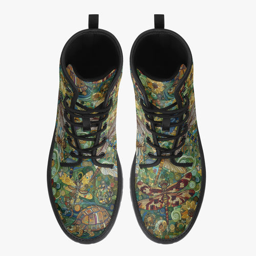 Dragonflies Trendy Leather Boots - Gregg Acini Adoree Designs - Boots