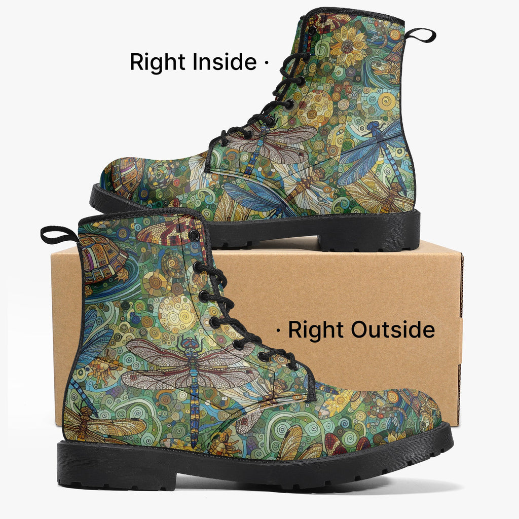 Dragonflies Trendy Leather Boots - Gregg Acini Adoree Designs - Boots