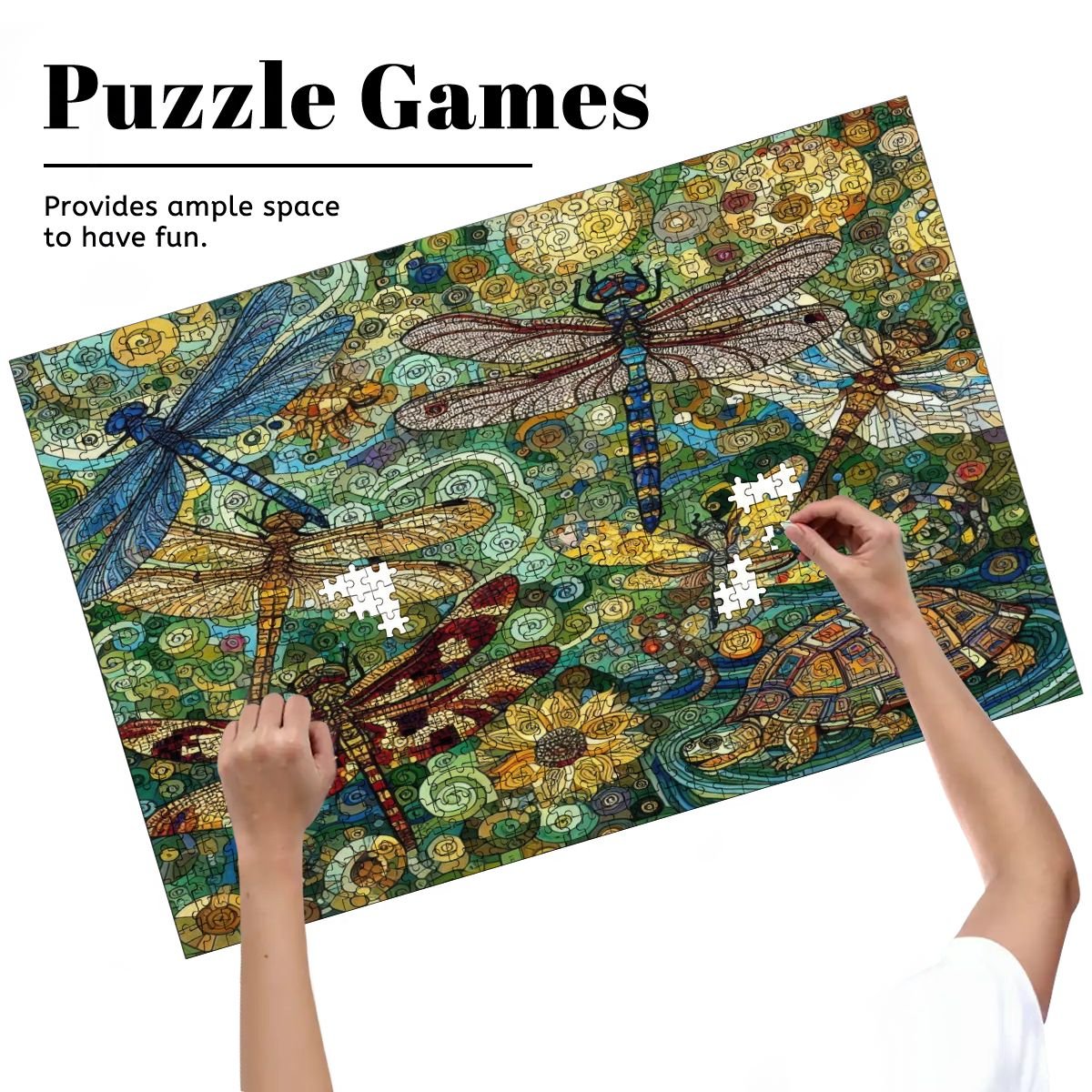 Dragonflies Wooden Jigsaw Puzzles 1000 pcs (Horizontal) - Gregg Acini Adoree Designs - Jigsaw Puzzle