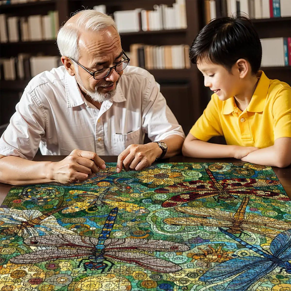 Dragonflies Wooden Jigsaw Puzzles 1000 pcs (Horizontal) - Gregg Acini Adoree Designs - Jigsaw Puzzle