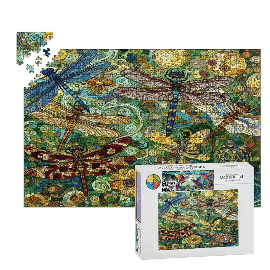 Dragonflies Wooden Jigsaw Puzzles 1000 pcs (Horizontal) - Gregg Acini Adoree Designs - Jigsaw Puzzle