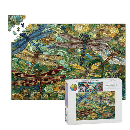 Dragonflies Wooden Jigsaw Puzzles 1000 pcs (Horizontal) - Gregg Acini Adoree Designs - Jigsaw Puzzle