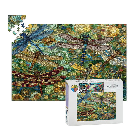 Dragonflies Wooden Jigsaw Puzzles 1000 pcs (Horizontal) - Gregg Acini Adoree Designs - Jigsaw Puzzle