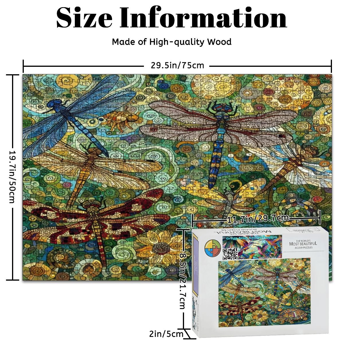 Dragonflies Wooden Jigsaw Puzzles 1000 pcs (Horizontal) - Gregg Acini Adoree Designs - Jigsaw Puzzle