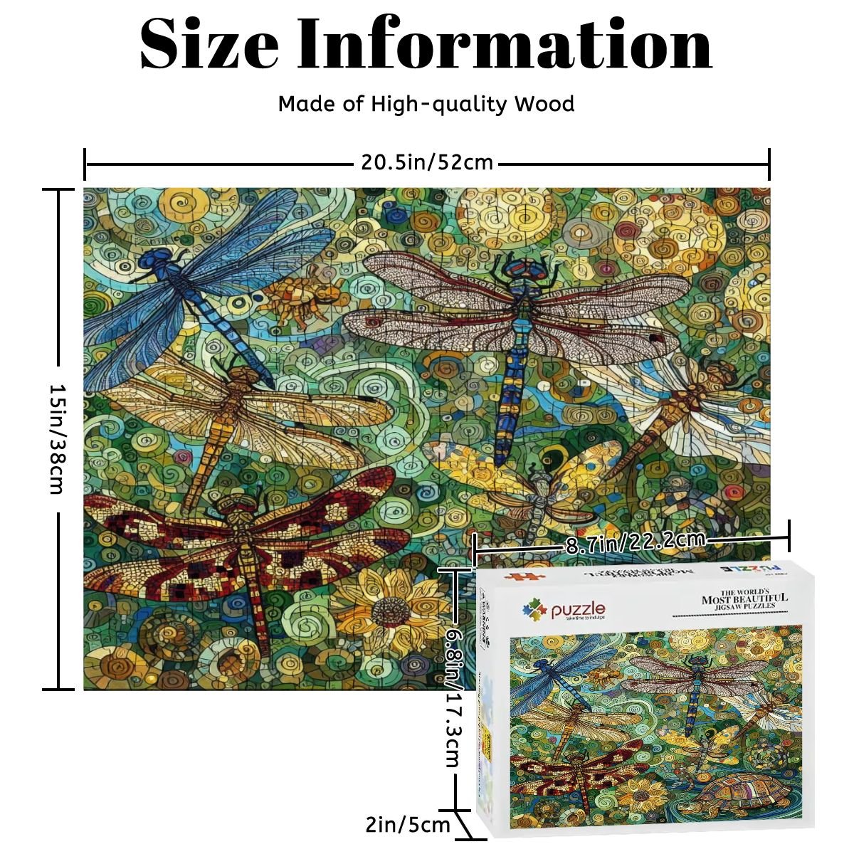 Dragonflies Wooden Jigsaw Puzzles 500 pcs - Gregg Acini Adoree Designs - Jigsaw Puzzle