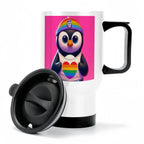 Travel Coffee Mug with Handle (14oz) Made in USA - Multiple Designs