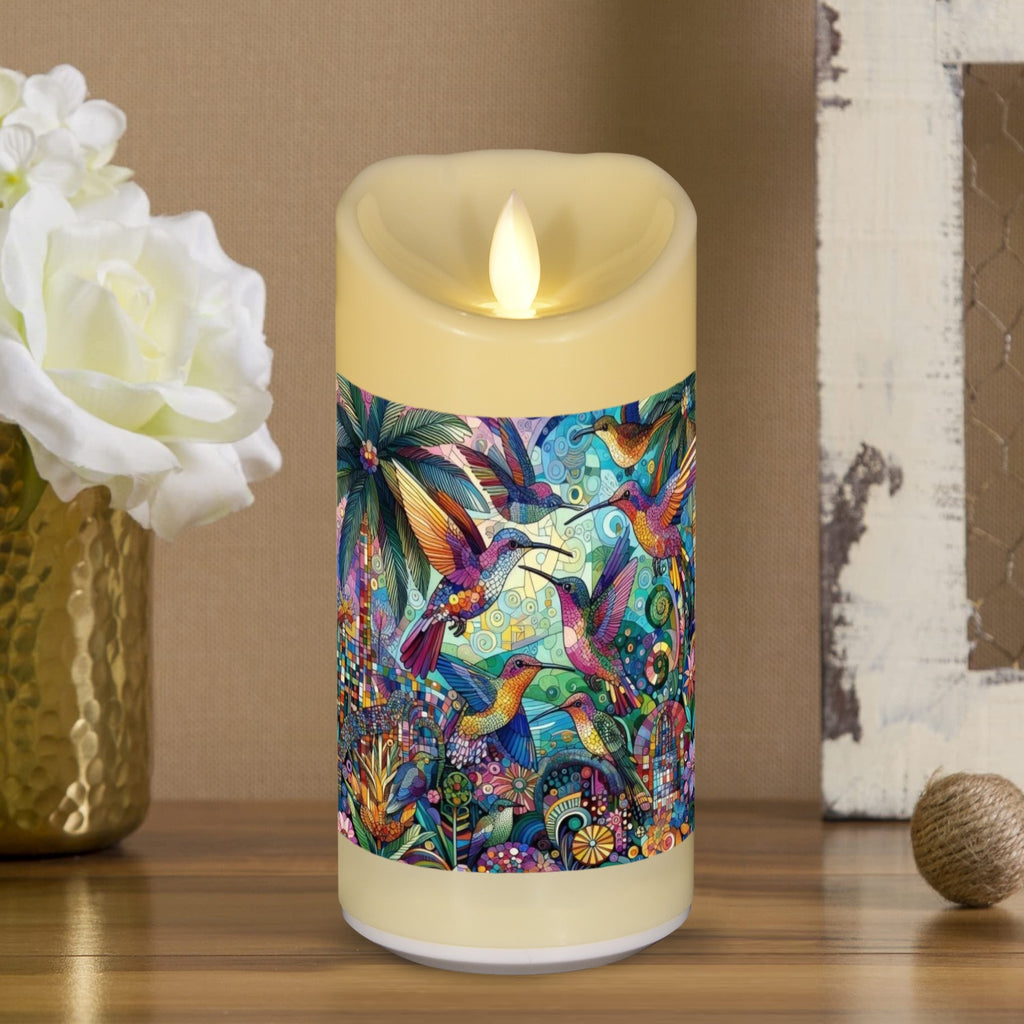 Hummingbird Kaleidoscope Flameless LED Candle