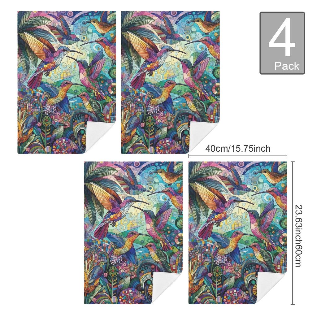 Hummingbird Kaleidoscope Hand Towels (set of 4) Towel 40x60cm