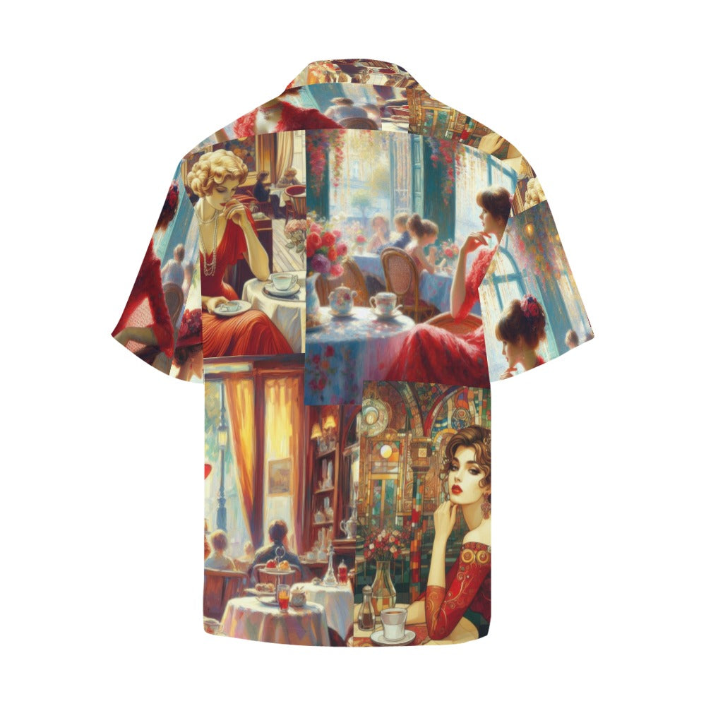 Ladies in Red Hawaiian Shirt without pocket