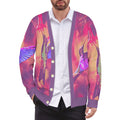 Shrine Hummingbird Men's Ribbed Cardigan (Model H73)
