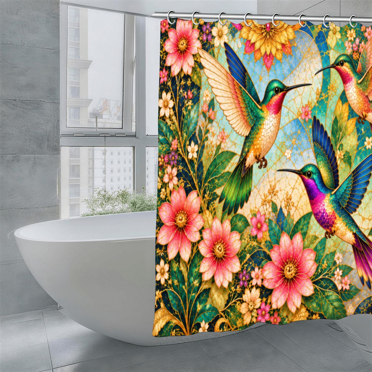 Garden of Gilded Wings Shower Curtain
