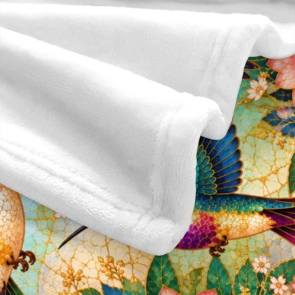 Garden of Gilded Wings Flannel Throw Blanket | Made in USA