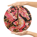 Pink and Gold Sakura Dragon MDF Wall Clock | Made in USA