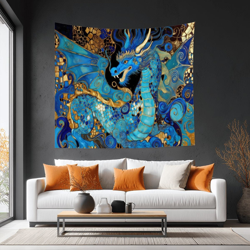 Teal Dragon Tapestry (6:5) (Made in USA)