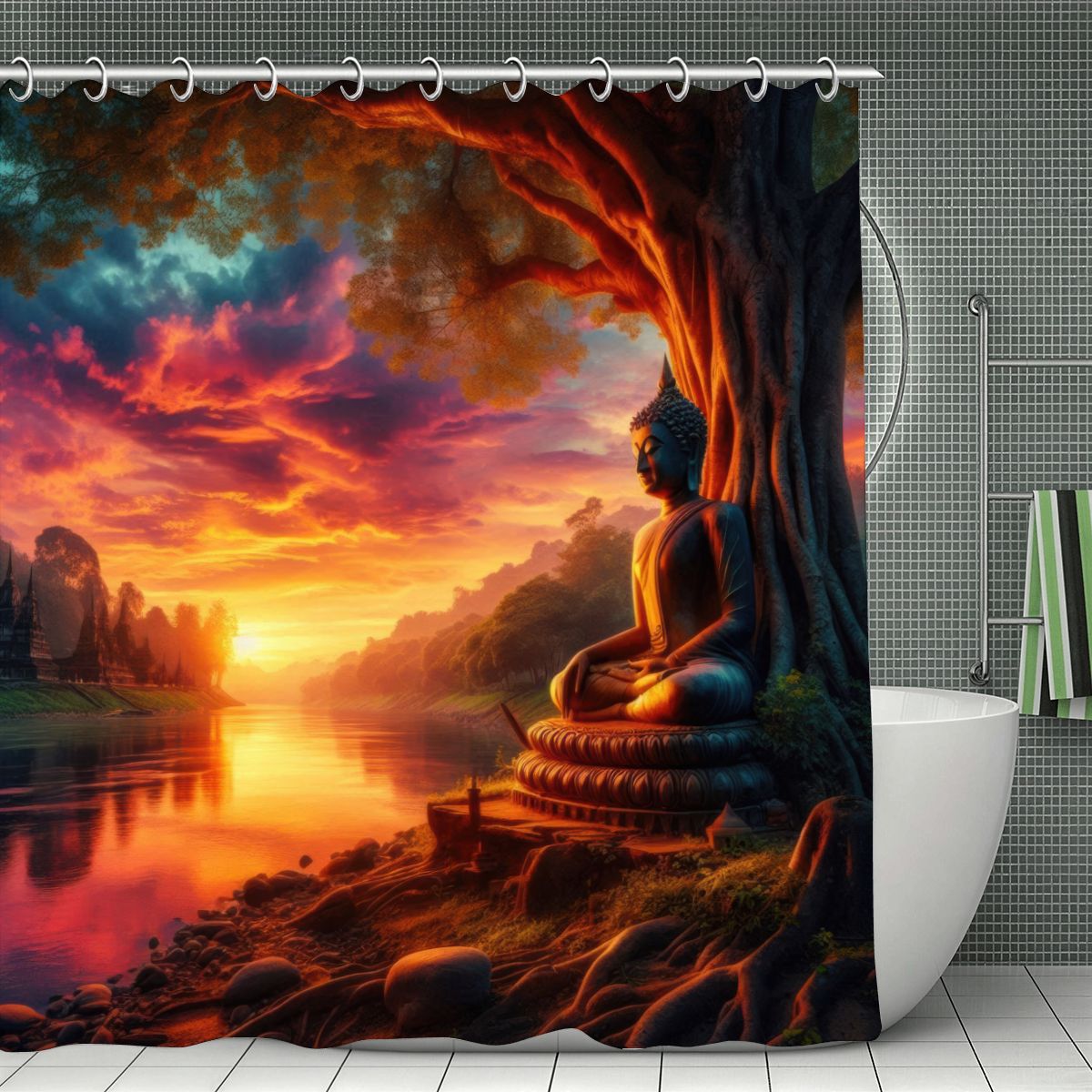 Tranquility Shower Curtain 70.8"x70.8" (Made in USA)