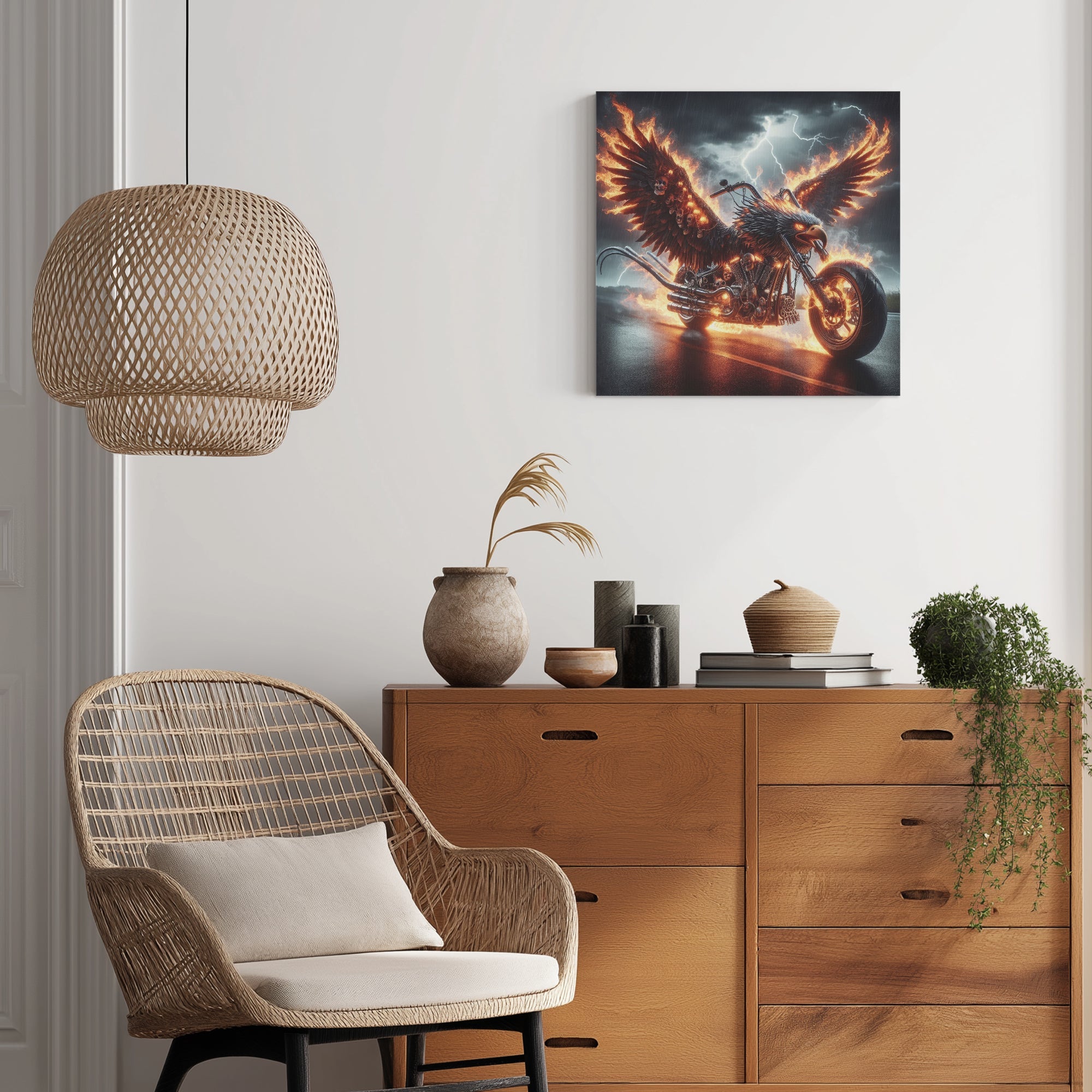 Eagle Motorcycle 1:1 Ratio Canvas Painting - Gregg Acini Adoree Designs - Canvas