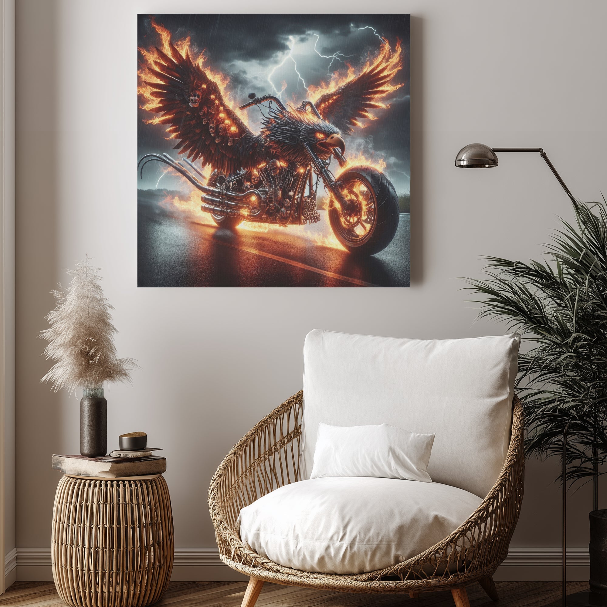 Eagle Motorcycle 1:1 Ratio Canvas Painting - Gregg Acini Adoree Designs - Canvas