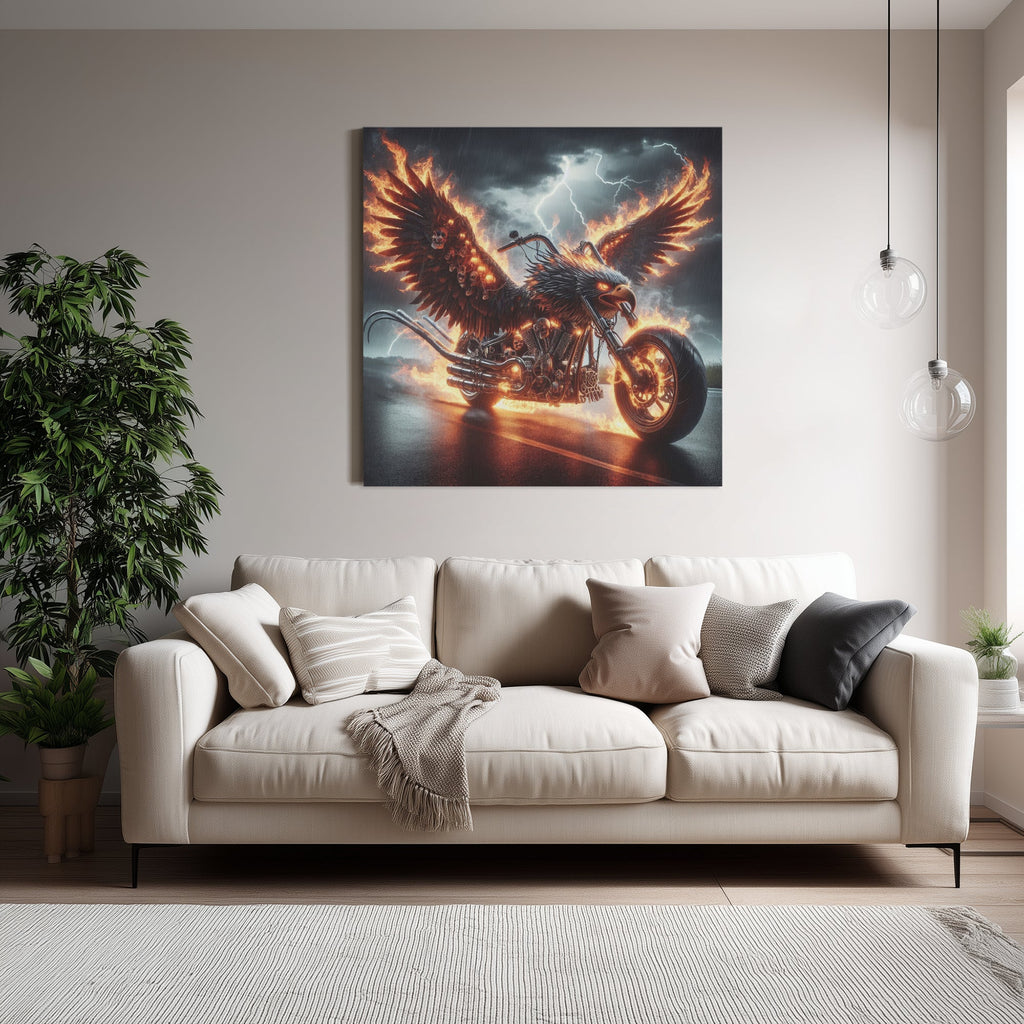 Eagle Motorcycle 1:1 Ratio Canvas Painting - Gregg Acini Adoree Designs - Canvas